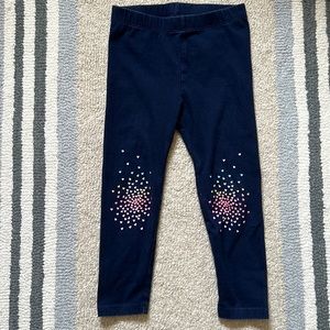 GAP Navy Leggings with Rainbow Heart Knees